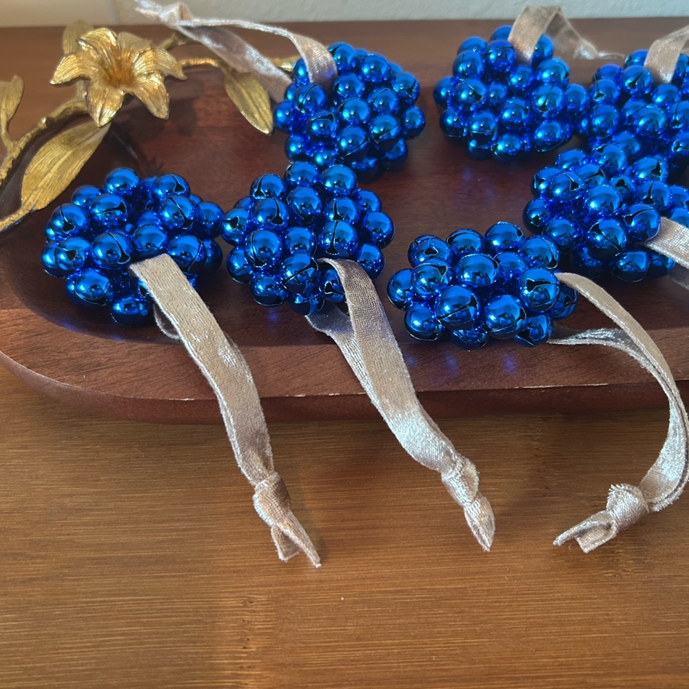 8 Blue Bells Holiday Ornament Set